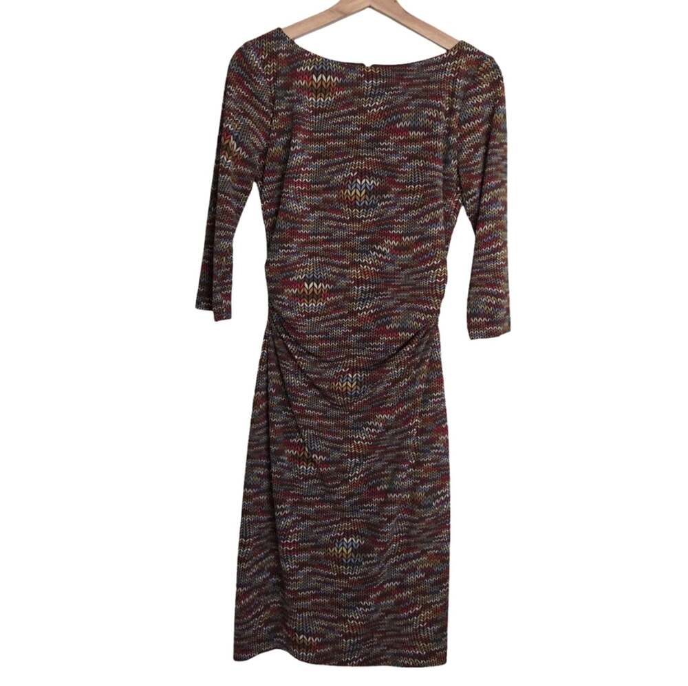 David Meister | 3/4 Sleeve Stretch Bodycon Ruched Waist Dress